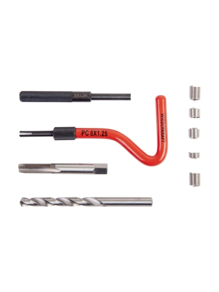 Набор для восстановления резьбы WIEDERKRAFT M8x1.25, 16 предметов WDK-ST8125