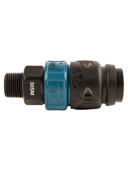 Композитное пневматическое быстроразъемное соединение WIEDERKRAFT с предохранителем, внешняя резьба M3/8 WDK-830SMS