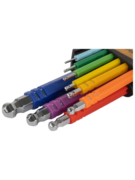 Набор шестигранных ключей WIEDERKRAFT с шаром экстра-длинные 1,5-10 мм, 9 шт, сталь S2 WDK-HL1510