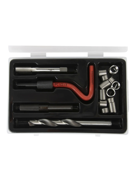 Набор для восстановления резьбы WIEDERKRAFT M14x1,5, 16 предметов WDK-ST1415