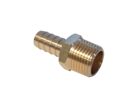 Штуцер быстроразъемного соединения WIEDERKRAFT елочка под шланг 12 мм, внешняя резьба 1/2 PT, латунь WDK-40MB