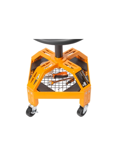 Рабочий стул для автослесаря WIEDERKRAFT с лотком для инструмента WDK-86016