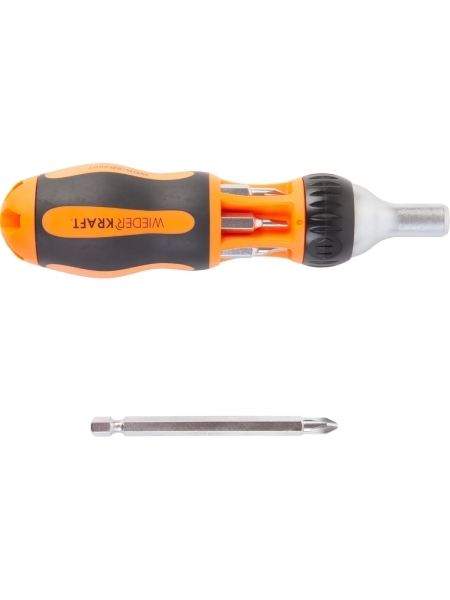 Реверсивная отвертка с набором бит WIEDERKRAFT SL+PH, 6 предметов WDK-SR2007