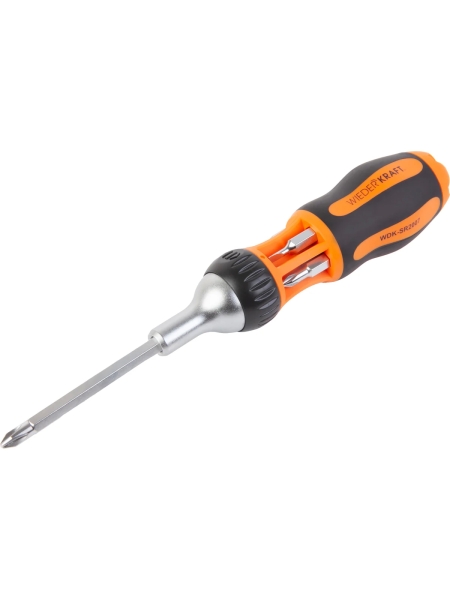 Реверсивная отвертка с набором бит WIEDERKRAFT SL+PH, 6 предметов WDK-SR2007