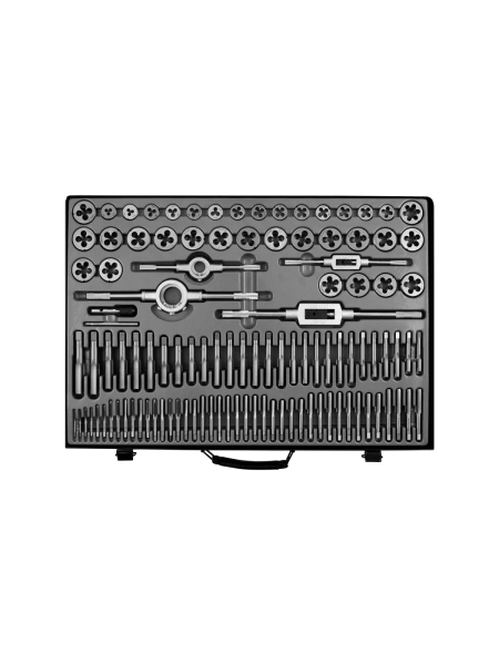 Набор метчиков и плашек М2-М18 WIEDERKRAFT 110 предметов, метрическая резьба WDK-DTM3110