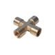 Фитинг X - образный WIEDERKRAFT резьба 1/4 PT, F-F-F-F (внутренний), латунь WDK-24FFB