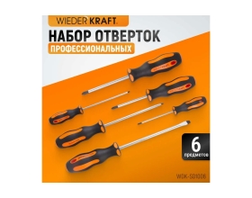Набор профессиональных отверток WIEDERKRAFT SL+PH, 6 предметов WDK-SD1006
