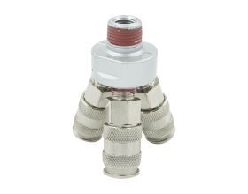 Разветвитель пневматический V-образный тройной (1/4"; рапид EURO) WIEDERKRAFT WDK-83MY