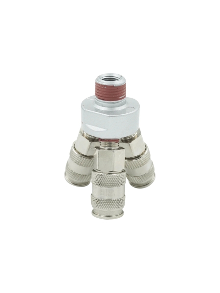 Разветвитель пневматический V-образный тройной (1/4"; рапид EURO) WIEDERKRAFT WDK-83MY