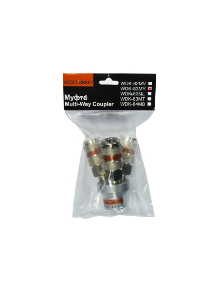 Разветвитель пневматический V-образный тройной (1/4"; рапид EURO) WIEDERKRAFT WDK-83MY