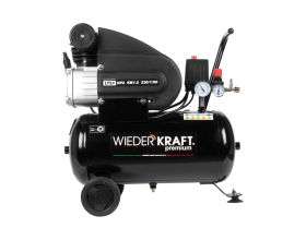 Масляный поршневой компрессор с прямым приводом WIEDERKRAFT 225 л/мин, 24л., WDK-90225