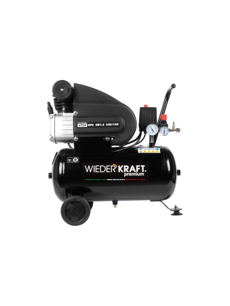 Масляный поршневой компрессор с прямым приводом WIEDERKRAFT 225 л/мин, 24л., WDK-90225