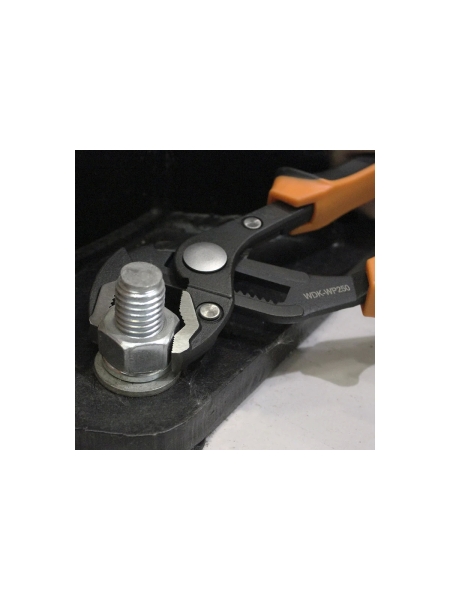 Переставные клещи WIEDERKRAFT c двухкомпонентной рукоятью, 250 мм, рабочий диапазон 0-42 мм WDK-WP250