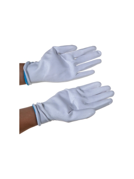 Белые лёгкие бесшовные защитные перчатки эргономичной формы из нейлона WIEDERKRAFT WDK-PU01W / XXL