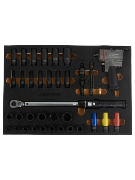 Набор пневматического и динамометрического инструмента в ложементе WIEDERKRAFT 38 предметов WDK-3720S