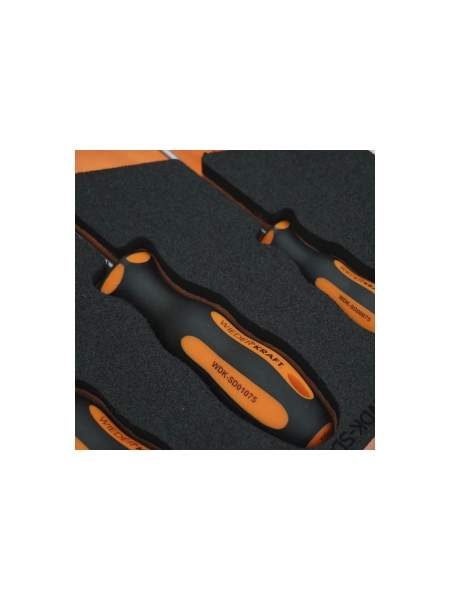 Набор отверток WIEDERKRAFT ph/sl в ложементе, 6 предметов WDK-3706SD