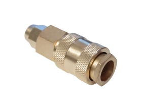 Быстроразъемное соединение пневматическое WIEDERKRAFT с обжимной гайкой под шланг 5х8 мм, латунь WDK-20SPB