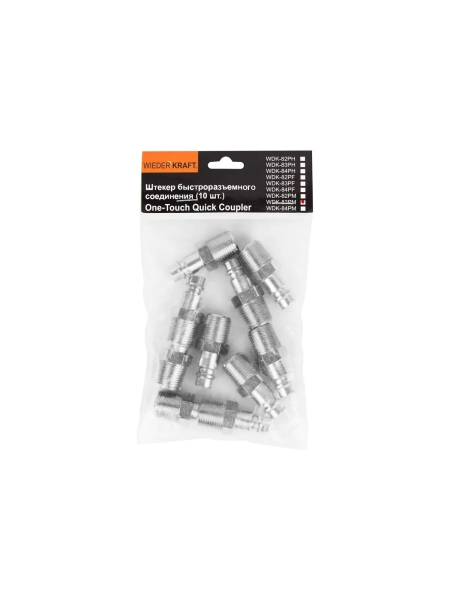 Штекер быстроразъемного соединения (10 шт; рапид EURO - 3/8"M) WIEDERKRAFT WDK-83PM