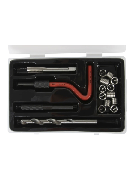 Набор для восстановления резьбы WIEDERKRAFT M12x1,5, 16 предметов WDK-ST1215