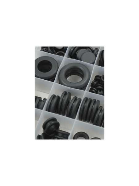 Набор уплотнительных колец и заглушек резиновых, черных, WIEDERKRAFT 125 шт WDK-214042-2
