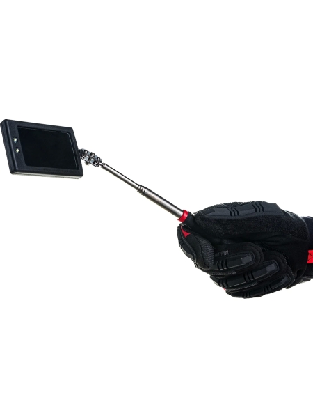 Смотровое прямоугольное зеркало WIEDERKRAFT с телескопической рукояткой с подсветкой WDK-65451