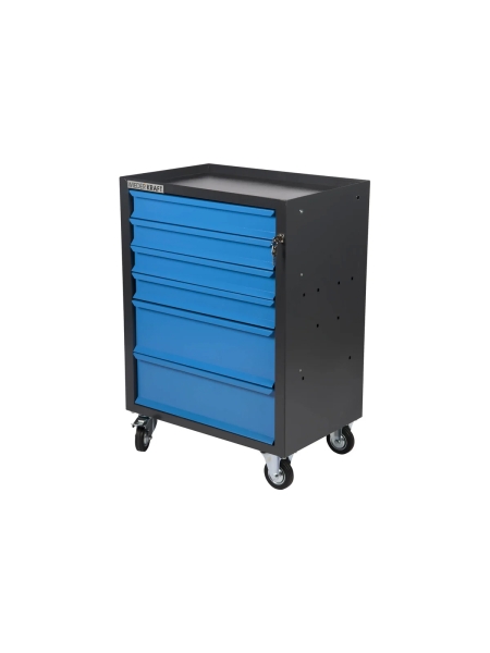 Инструментальная тележка WIEDERKRAFT 670x450x930 мм, 6 ящиков, 4x87мм, 2x179мм, серый/синий WDK-606GB