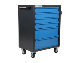 Инструментальная тележка WIEDERKRAFT 670x450x930 мм, 6 ящиков, 4x87мм, 2x179мм, серый/синий WDK-606GB
