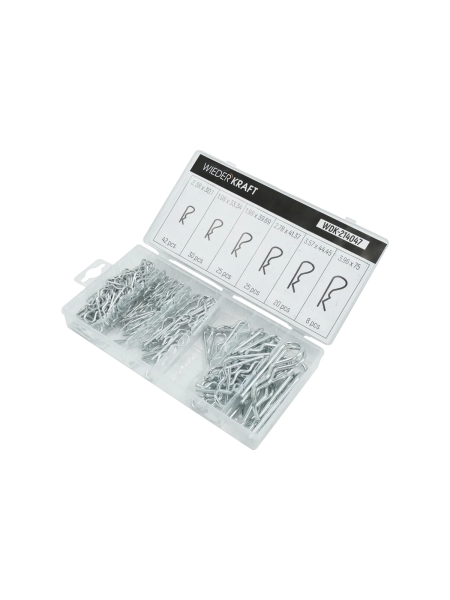 Набор шплинтов WIEDERKRAFT 150 пр, метрика WDK-214047
