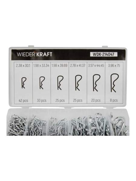 Набор шплинтов WIEDERKRAFT 150 пр, метрика WDK-214047
