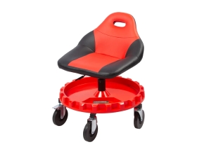 Табурет механика WIEDERKRAFT с лотком для инструмента, микролифтом, мягким покрытием и спинкой WDK-86012