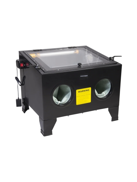 Пескоструйная камера WIEDERKRAFT 90 л, в комплекте, с электрокорундом WDK-KR6 20 кг WDK-82090K