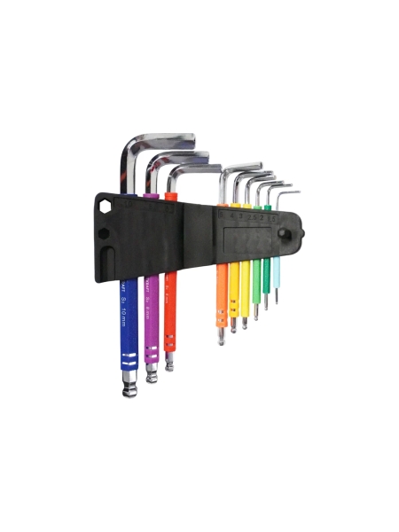 Набор шестигранных ключей с шаром WIEDERKRAFT 1,5-10 мм, 9 шт, сталь S2 WDK-HS1510