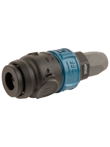 Композитное пневматическое быстроразъемное соединение WIEDERKRAFT с предохранителем, крепление под гайку 5x8 мм WDK-820SPS