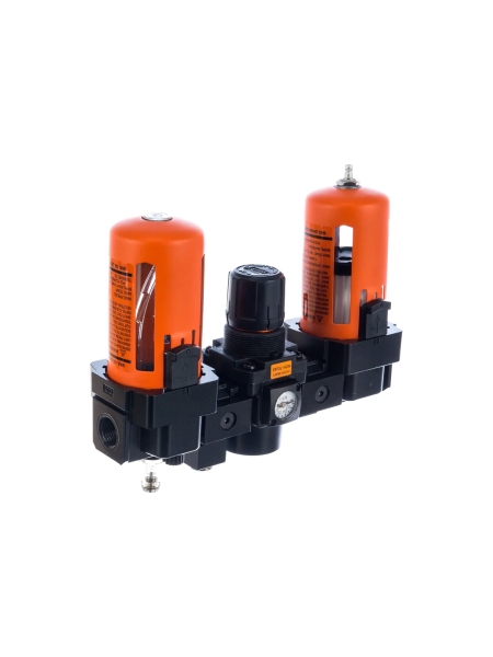 Блок подготовки воздуха: влагоотделитель, регулятор, лубрикатор (3000 л/мин; 10 бар; 1/2") WIEDERKRAFT WDK-70240