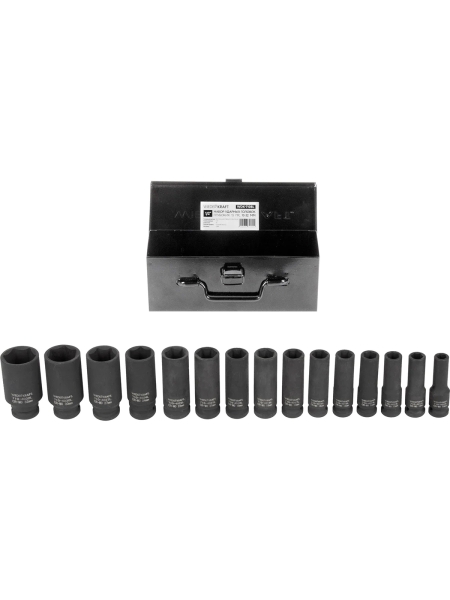 Набор головок ударных глубоких (15 пр, 1/2" 10-32 мм) WIEDERKRAFT WDK-710BL
