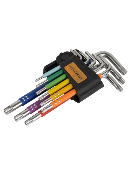 Набор ключей WIEDERKRAFT TORX 1,5-10 мм, 9 шт, сталь S2 WDK-TS1050