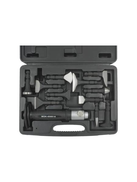 Набор для рихтовки кузова автомобиля WIEDERKRAFT  в пластиковом кейсе, 12 предметов WDK-65081A