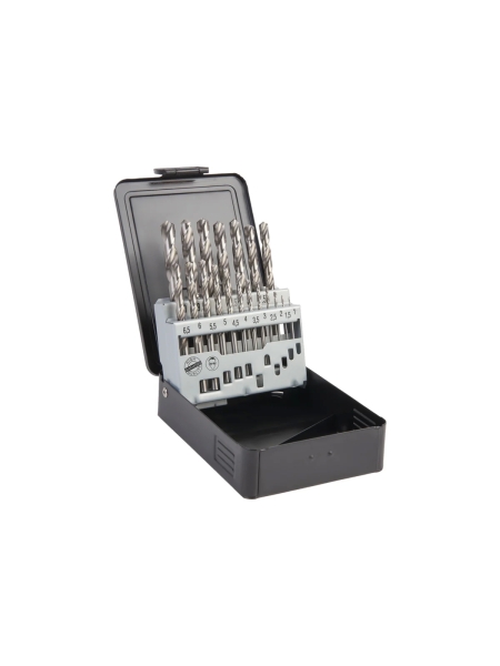 Набор сверл по металлу в металлическом кейсе (19 шт; 1-10 мм; шаг 0.5 мм; HSS-G) WIEDERKRAFT WDK-DG19