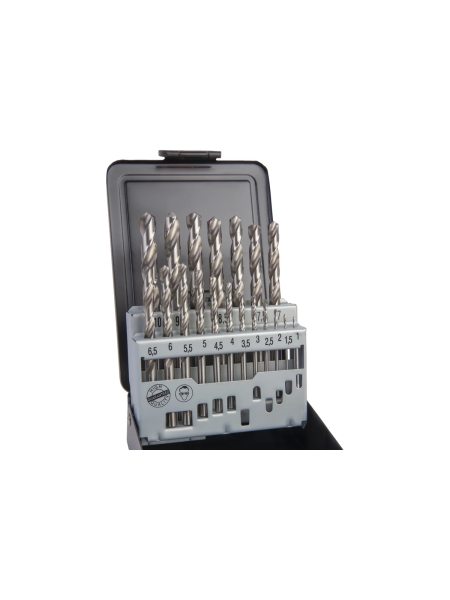 Набор сверл по металлу в металлическом кейсе (19 шт; 1-10 мм; шаг 0.5 мм; HSS-G) WIEDERKRAFT WDK-DG19