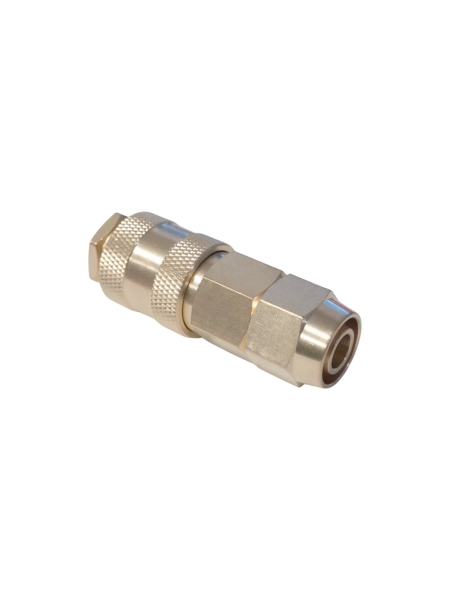 Быстроразъемное соединение пневматическое WIEDERKRAFT с обжимной гайкой под шланг 10х14 мм, латунь WDK-40SPB