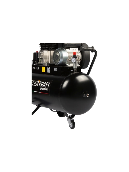 Масляный поршневой компрессор с ременным приводом WIEDERKRAFT 400 л/мин, ресивер 100л, WDK-91040