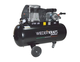 Масляный поршневой компрессор с ременным приводом WIEDERKRAFT 400 л/мин, ресивер 100л, WDK-91040