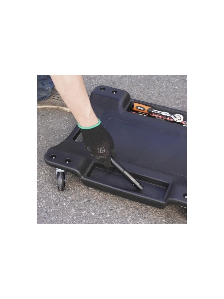 Подкатной пластиковый лежак WIEDERKRAFT 6 поворотных колес, мягкое изголовье WDK-84068