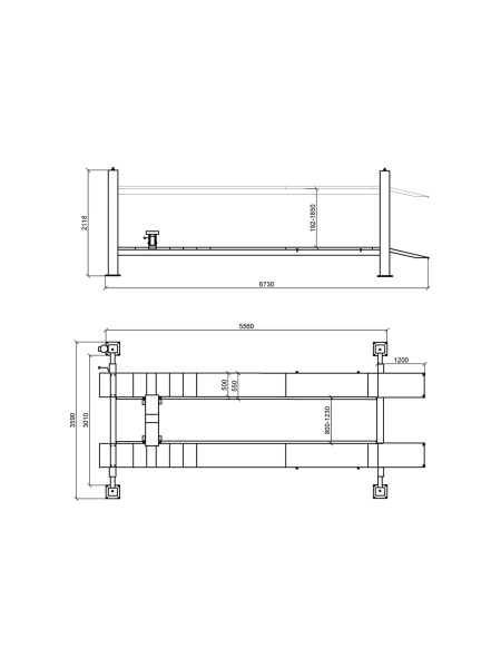 Гидравлический четырехстоечный подъемник WIEDERKRAFT 5.5 т, 380V WDK-546