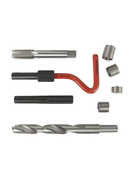 Набор для восстановления резьбы WIEDERKRAFT M16x1,5, 16 предметов WDK-ST1615