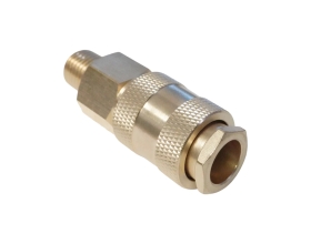Быстроразъемное соединение пневматическое WIEDERKRAFT с внешней резьбой 1/4 BSPT, латунь WDK-20SMB