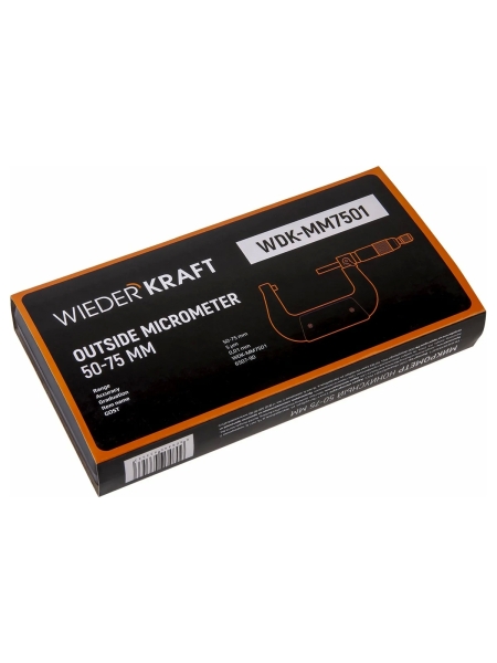 Микрометр WIEDERKRAFT нониусный, 50-75 мм, 0.01 мм WDK-MM7501