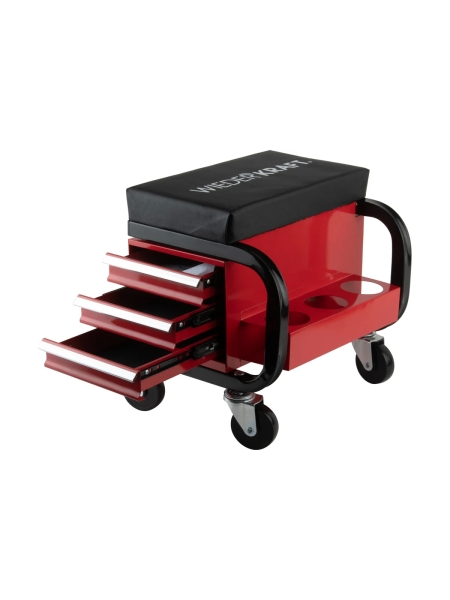 Ремонтный табурет на колесах с 3 ящиками WIEDERKRAFT г/п 110 кг WDK-86032