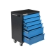 Инструментальная тележка WIEDERKRAFT 670x450x930 мм, 6 ящиков, 4x87мм, 2x179мм, серый/синий WDK-606GB
