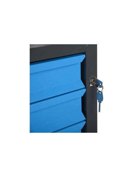 Инструментальная тележка WIEDERKRAFT 670x450x930 мм, 6 ящиков, 4x87мм, 2x179мм, серый/синий WDK-606GB